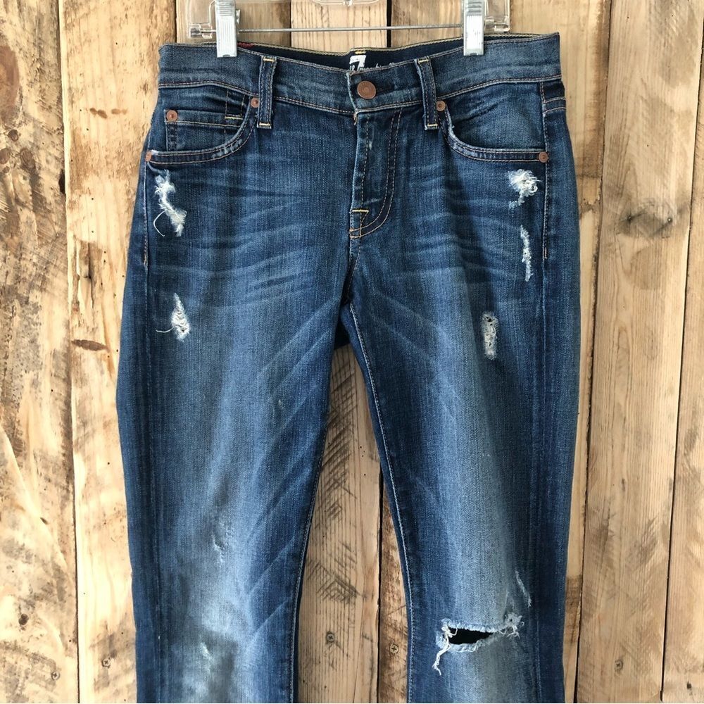 7 for All Mankind Roxanne Distressed Jeans Size 24 - Picture 3 of 14